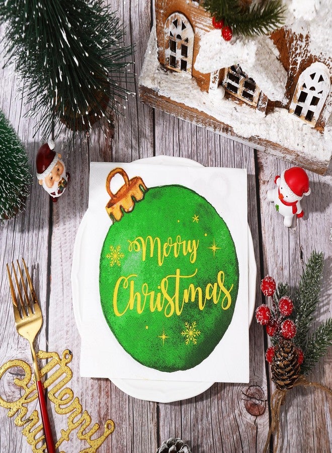 وولاين مجموعة مناديل ورقية لعيد الميلاد من والين، ١٠٠ قطعة - أحمر، أخضر - طبقتان - ١٣ × ١٣ بوصة - مناديل للاستخدام مرة واحدة - لوازم حفلات غداء عيد الميلاد - Image 3